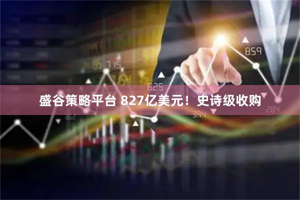 盛谷策略平台 827亿美元！史诗级收购